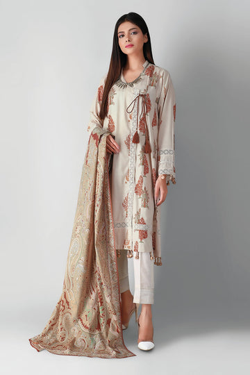L21339 Off-white Khaadi Autumn Collection 2021